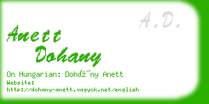 anett dohany business card